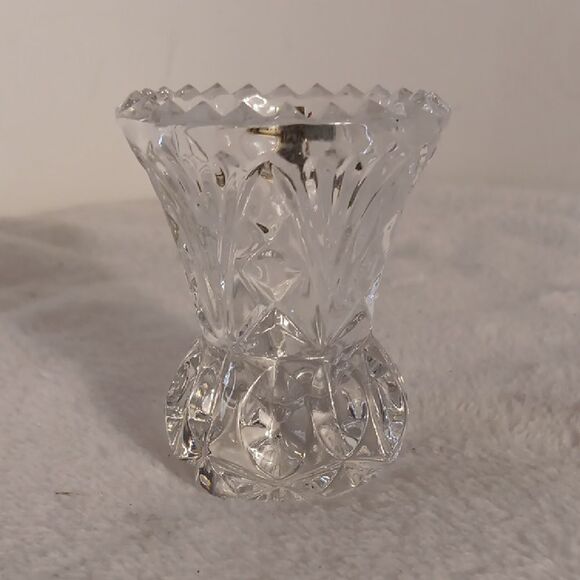 Vtg Crystal Cut Toothpick Holder - Picture 1 of 4